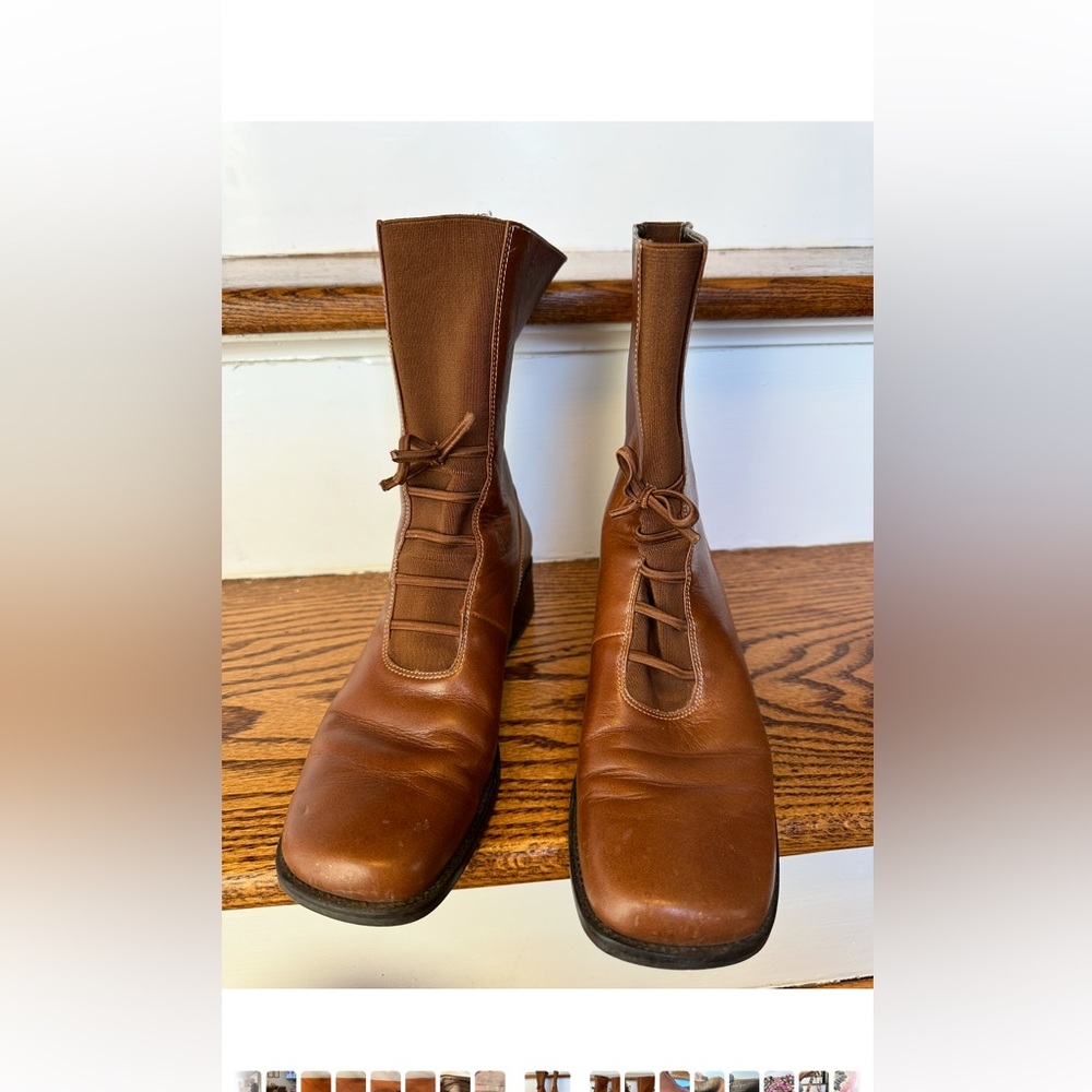 A. Marinelli Brown Leather Boots Size 7.5 - Picture 1 of 6